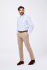 Light blue cotton ottoman shirt with button down collar