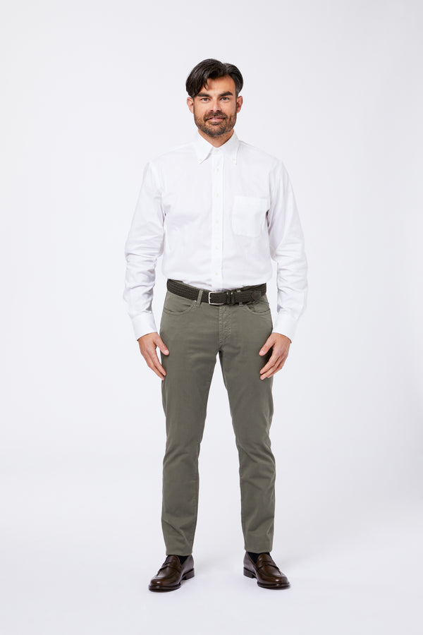 Camicia Bianca Giro Inglese Collo Button Down
