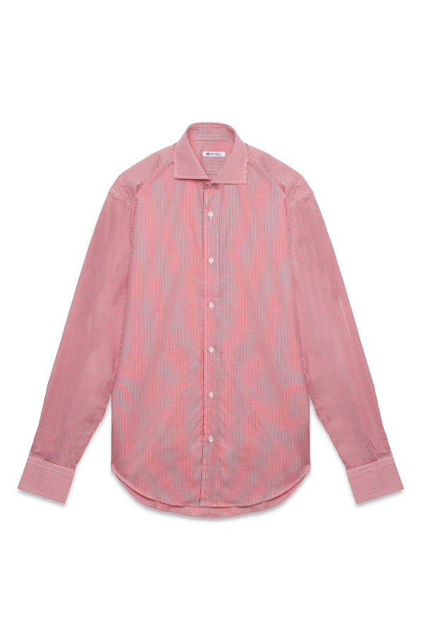 Camicia Rossa Cotone Collo Francese