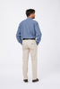 Camicia Celeste Cotone Chambray Unito Collo Francese