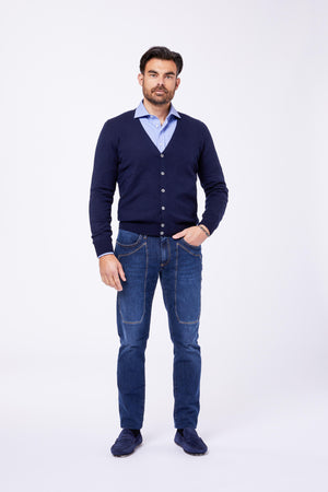 Camicia Azzurra Cotone Fil a Fil Collo Francese ILOD 44 Principe di Firenze 
