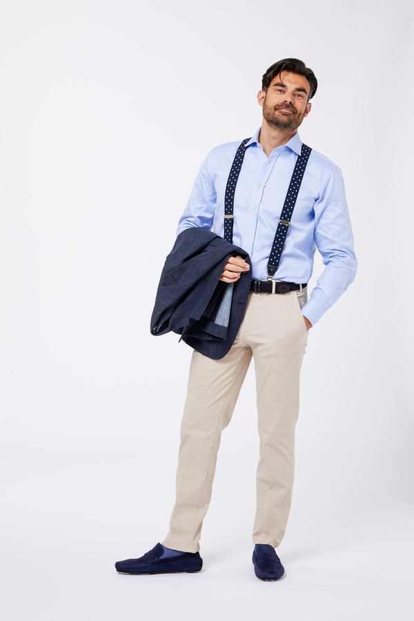 Camicia Azzurra Cotone Twil Collo Francese SETISO 3 Principe di Firenze 