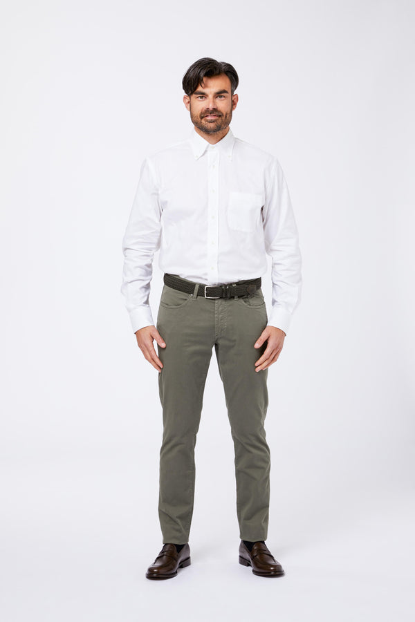Camicia Bianca Giro Inglese Collo Button Down TICASIA 1 Principe di Firenze 