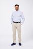 Camicia Celeste Cotone Quadrettato Collo Francese COBEA _A001 Principe di Firenze 