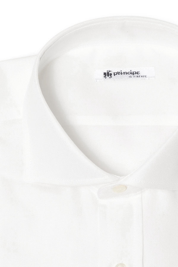 Camicia Bianca Cotone Oxford Unito Collo Francese PEPITO PTC Principe di Firenze 