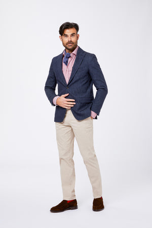 Camicia Rossa Cotone Collo Francese VISTALO 120 Principe di Firenze 