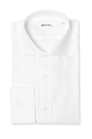 Camicia Bianca Cotone Oxford Unito Collo Francese PEPITO PTC Principe di Firenze 
