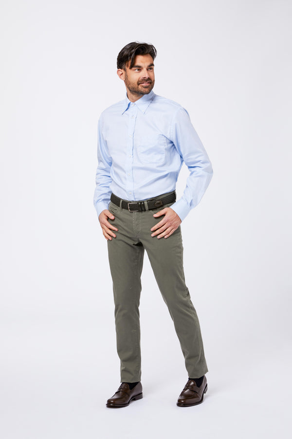 Camicia Celeste Giro Inglese Collo Button Down TICASIA 8 Principe di Firenze 