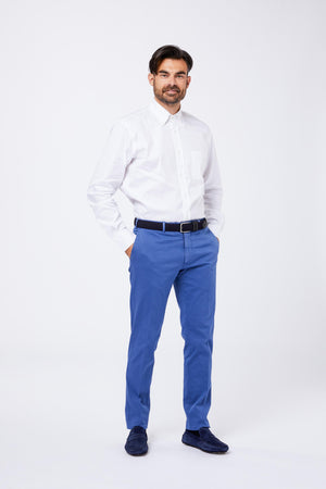 Camicia Celeste Cotone Fil a Fil Collo Button Down CASIMID 700 Principe di Firenze 