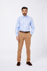 Camicia Celeste Cotone Twill Diagonale<BR/> BARTO 3 Principe di Firenze 