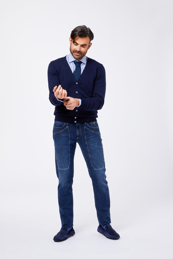 Camicia Azzurra Popeline Collo Mezzo Francese RINPOGA B002 Principe di Firenze 