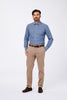 Camicia Celeste Cotone Chambray Unito Collo Mezzo Francese COBAI 4540 Principe di Firenze 