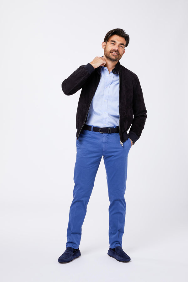 Camicia Azzurra Cotone Collo Francese CIATENA 9 Principe di Firenze 