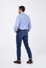 Camicia Celeste Cotone Riga Pari Larga Collo Button Down POLIGA B064 Principe di Firenze 