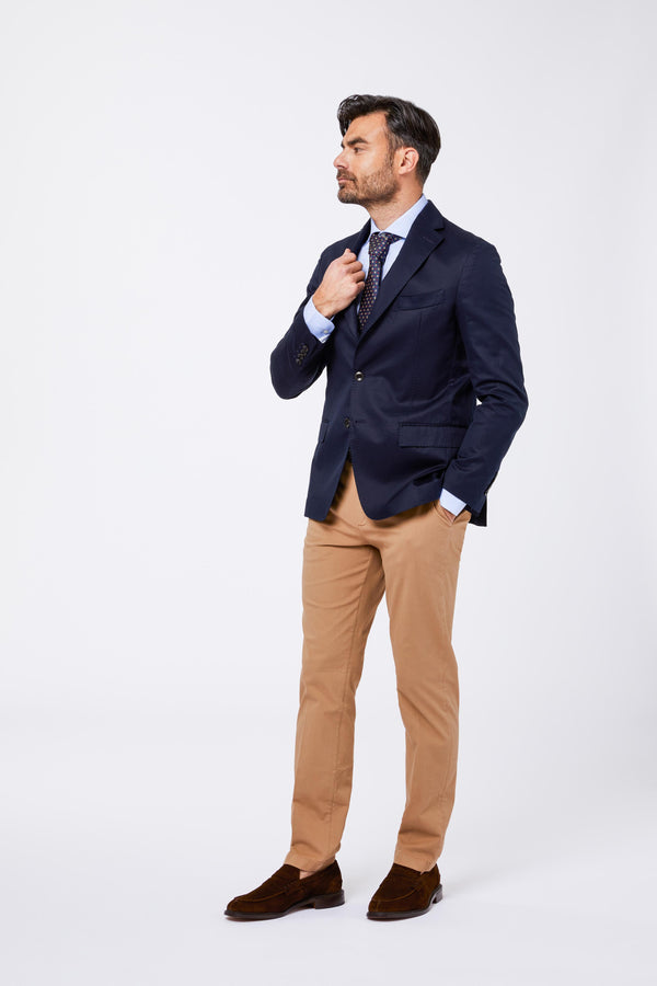 Camicia Celeste Cotone Twill Diagonale<BR/> BARTO 3 Principe di Firenze 