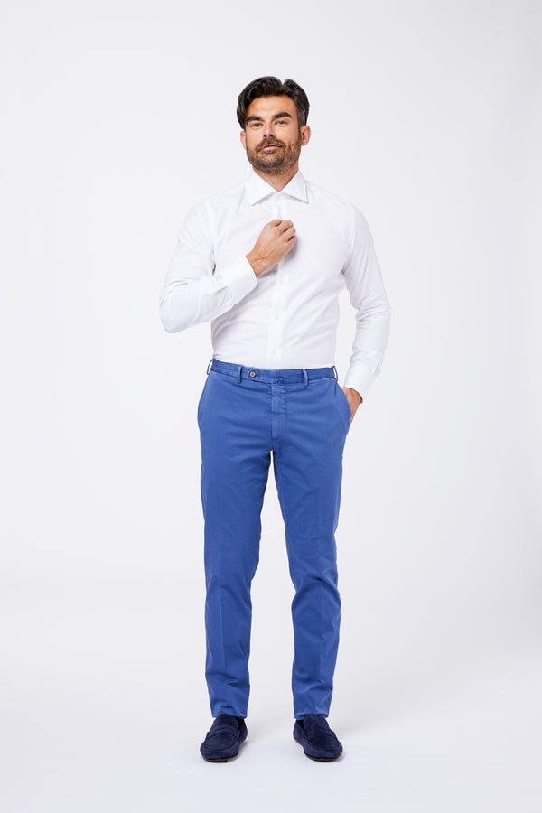 White Pint Point Plain Shirt with Half French Collar